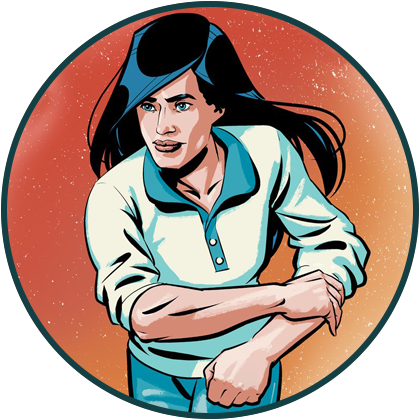 A woman is rolling up her sleeves.